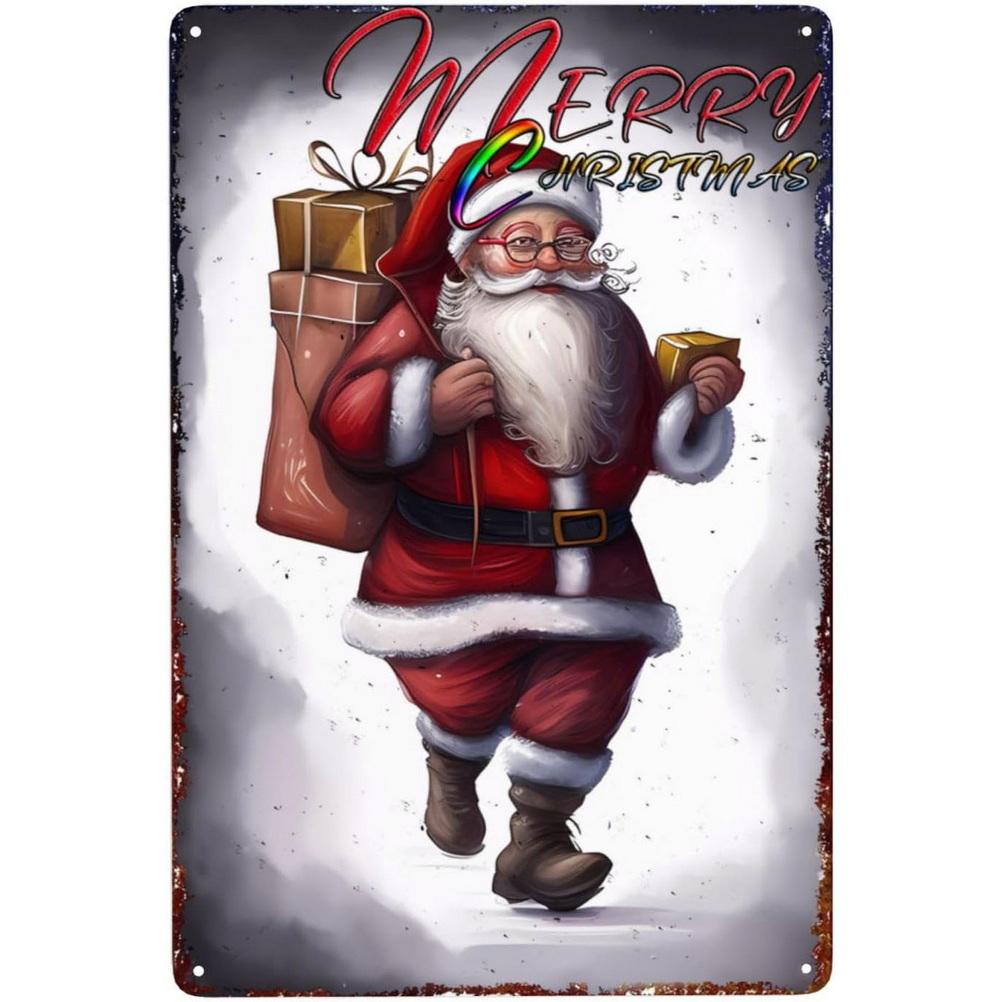 Metal Tin Signs Snow Man Xmas Wall Decoration Plaque Vintage Art Poster Iron Painting for Man Cave Home Cafe Garden Club Bar