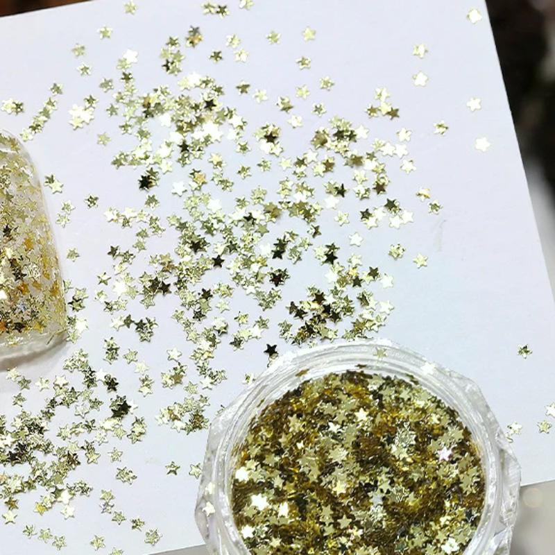 NEW! 1Jar 1mm Mini Sparkling Star Nail Glitter Sparkling Nail Decoration Nail Salon Design Cute Accessories DIY Nail Art Design