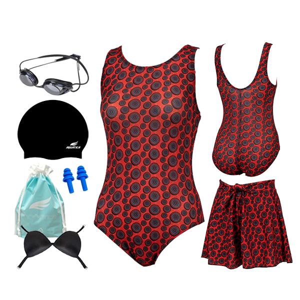 Akuatika Women'S Indoor Swimwear Aqa14Db 6-Piece Competition Goggles Set
