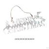 Hanging Decoration Elk Craft Festival indoor and outdoor Party Decor Wooden Holiday Gift White for