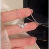 925 Sterling Silver Crown Angel Wing Pendant Necklace for Women , Rhinestone - Encrusted Fairy Princess Jewelry