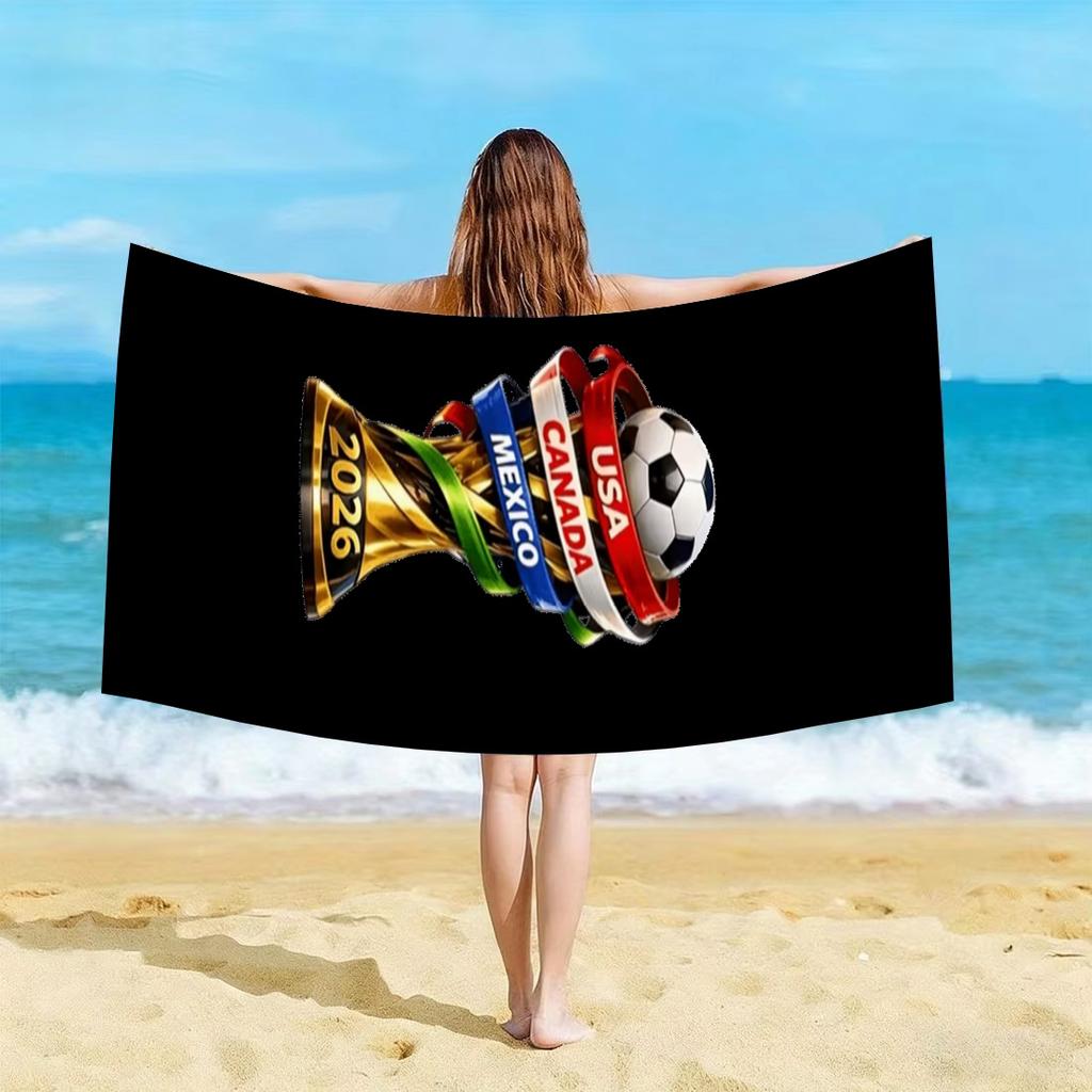 2026 Fußball Mikrofaser Strandtuch Schnelltrocknend Super Saugfähig Sandfrei Weich Übergroße Badetücher Fußballfans Fitnessstudio Sporttuch