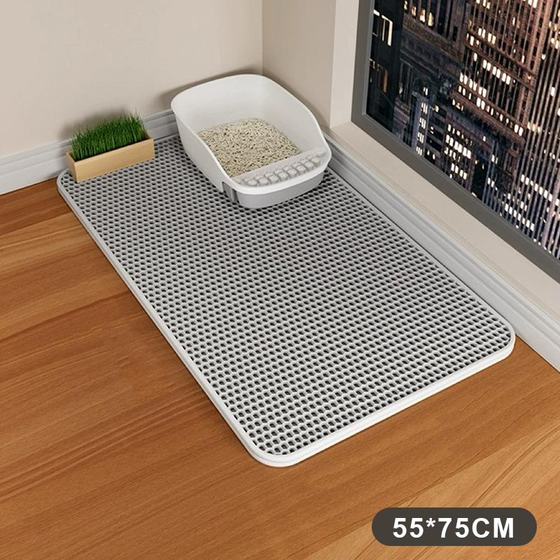 Cat Litter Mat Heavy Duty 2 Layer Waterproof Washable Non Slip Floor Protector for Home Pet Area