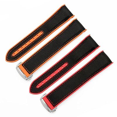 20mm 22mm Gummi-Silikon-Uhrenarmband Nylon-Uhrenarmband für Omega-Armband Seamaster 300 Speedmaster 8900 9900 8800 Planet Ocean Belt