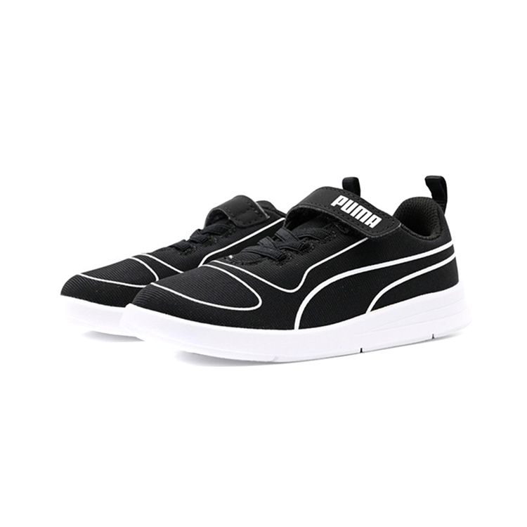 Puma Kali V Low Top Walking Shoes Baby Shoes Black White 367768-01