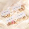 New European and American Earring Set for Women Gold Color Minimalist Big Circle Butterfly Heart Pearl Earrings Jewelry Gifts