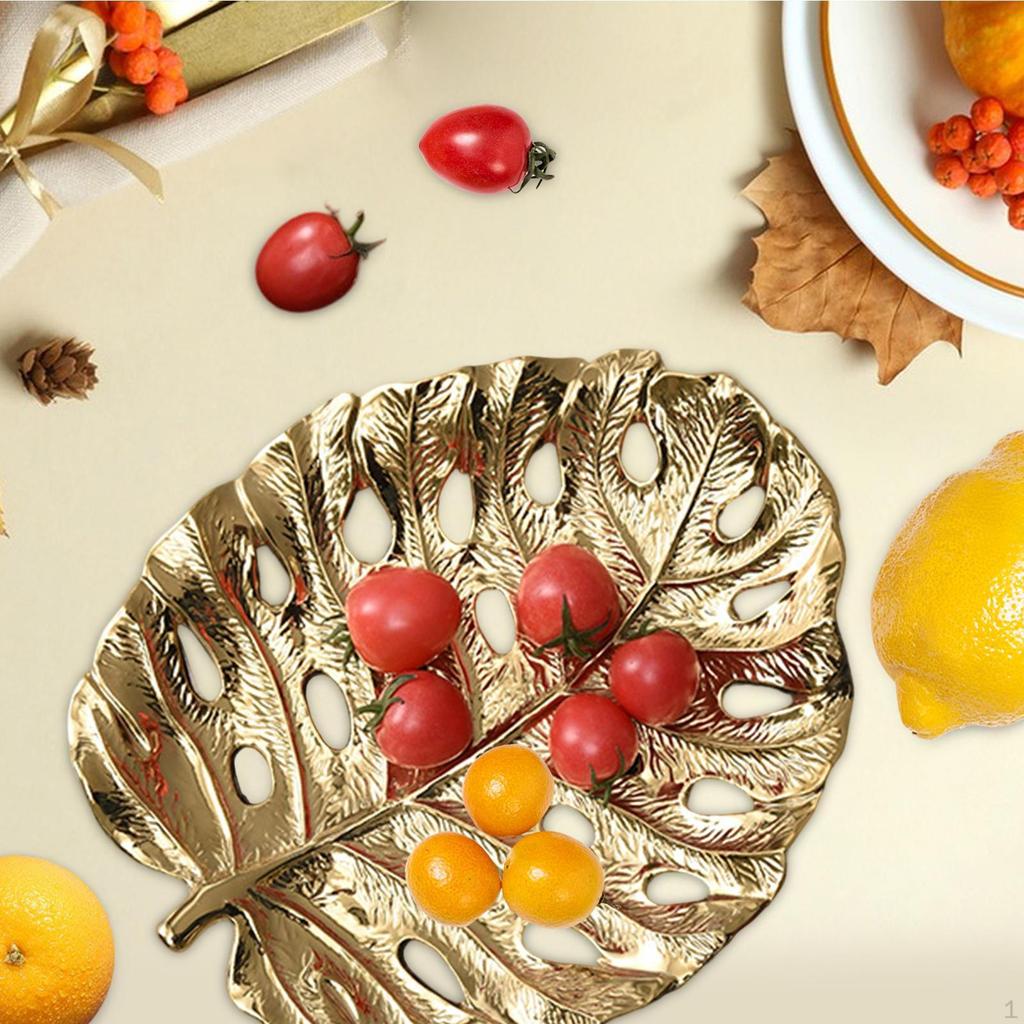 Leaf Jewelry Tray Dish Snack Plate Decorative Elegant Creative Serving Platter Key Holder for