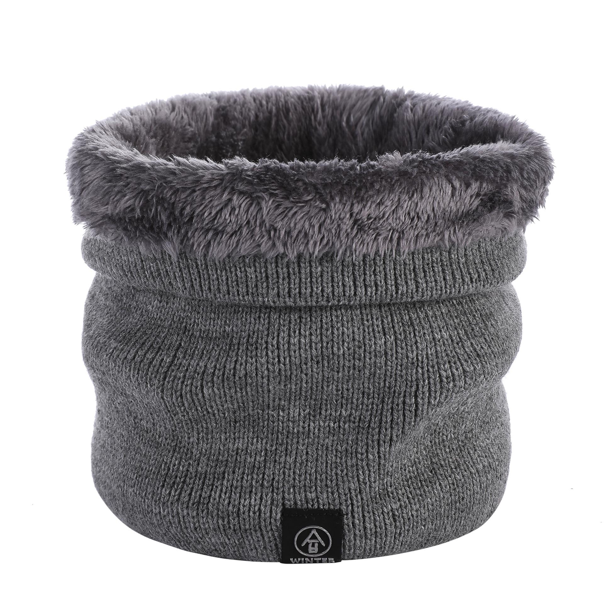 Мужская и женская теплая однотонная шейная повязка на шею для пары — фото 15