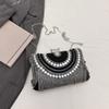 Women Rhinestones Tassel Shouder Bag with Chain Metal Snap Sling Bag Luxury Satchel Bag Female Wedding Club Bag