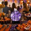Spooky Party Glitter Ball Halloween Ghost Table Light Lamp, Glowing Spiderweb Faux Crystal Sphere