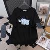 Plus Size Slimming Mid-Length Short-Sleeve T-Shirt for Women (200/300/350 jin) Model 1164