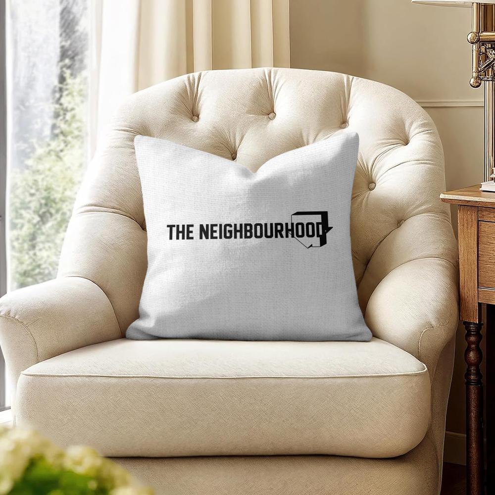 LOGO Design NNeighborhood Cushion Cover Natural Linen Organic Fabric DoubleSided Printing Couch Pillow Covers Home Decor
