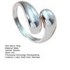 Women Ring Open Adjustable Water Drop Shape Electroplated Stainless Metal Birthday Gift Solid Color Commute Knuckle Ring Finger Jewelry
