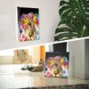 Lion Animal Art Panel 57cm x 57cm L Size Made in Japan Poster Stylish Interior Decor Living Room Interior Flower Colorful Art Fabric Panel ket-0003-L