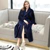 Thickened Flannel Robe: Warm Coral Fleece Bathrobe for Couples - Men's & Women's Plus Size Zipper Nightgown