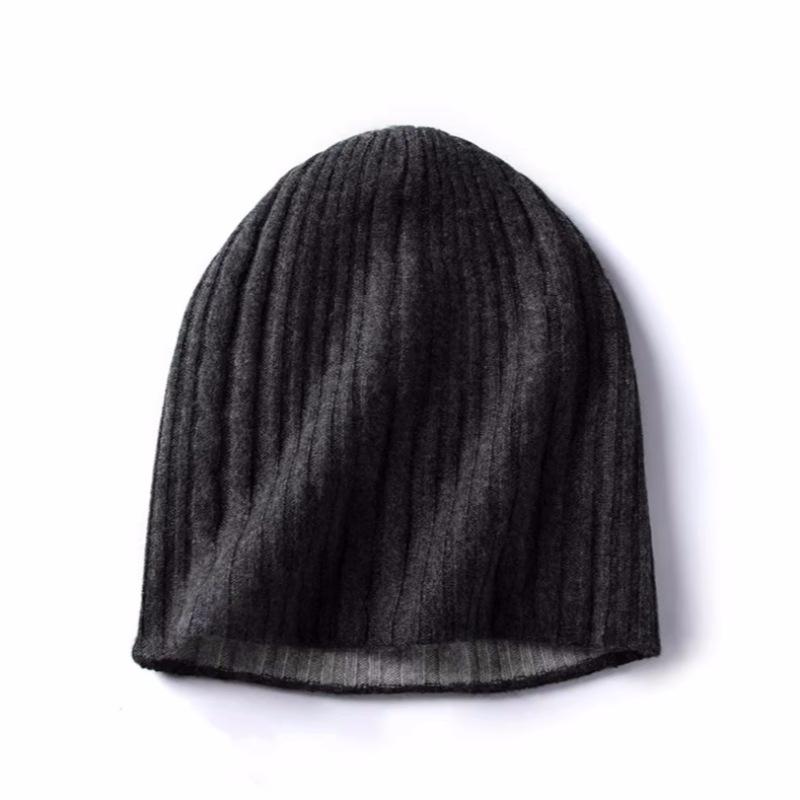 Selected Fine Merino Pure Wool Autumn and Winter Knitted Wool Hat Unisex Ear Protection Warm Cold Hat Trendy New