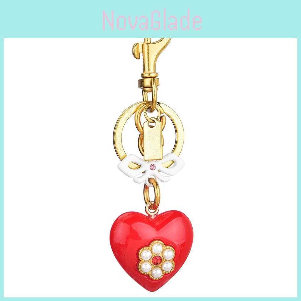 Heart Bow Keychain Metal Bag Charm For Womens Style Accessories