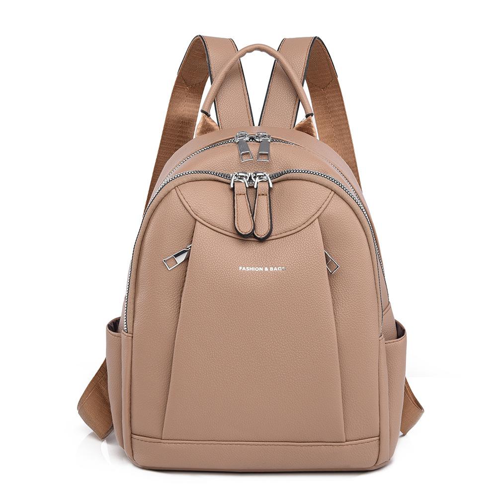 Новый универсальный всесезонный рюкзак из ПУ-кожи для студентов школьная сумка простая городская сумка для commuters женская сумка one size fits all хаки 2680₽