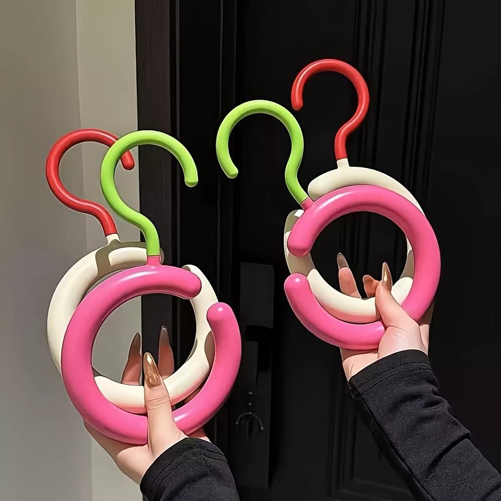 4pcs Dopamine Style Rotating No Drill Wall Hooks, Vibrant Colorful Durable Plastic Multi Purpose Hangers for Scarves, Hats, Bags, Keys,Stylish Home