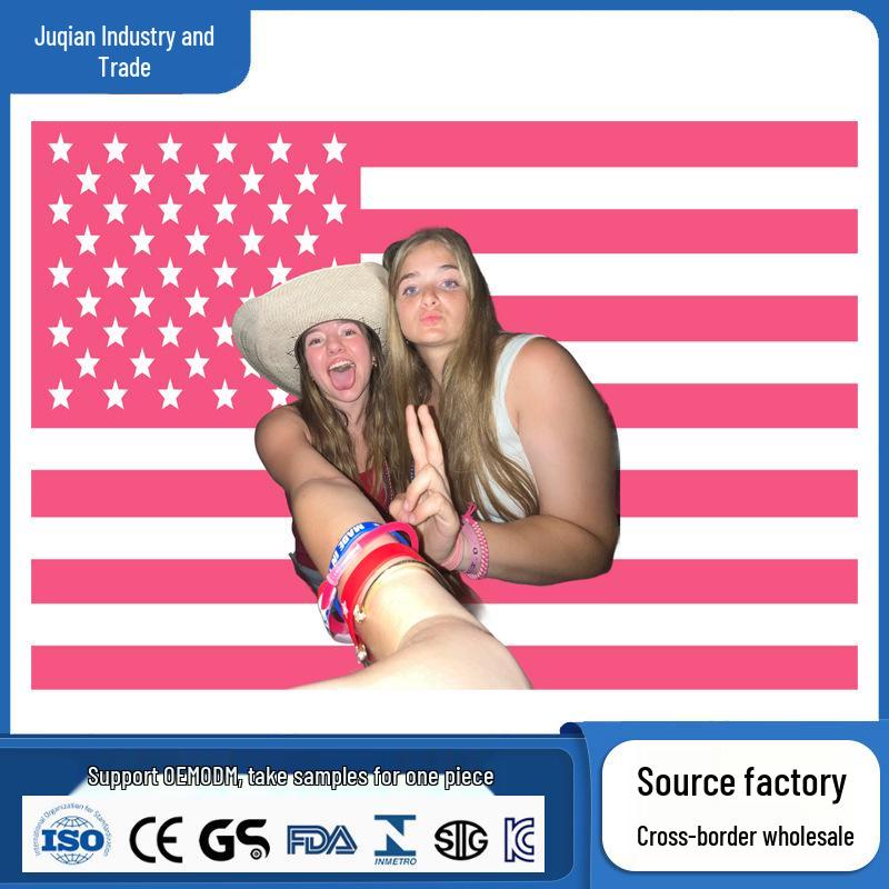 Jacob Elordi Pink American Flag Backdrop: Party & Sports Dorm Banner