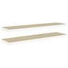 VidaXL Floating Shelves 2 Pcs Oak and White 120x23.5x3.8 Cm MDF