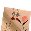 925 Sterling Silver Jewelry Auspicious Clouds Cinnabar Drop Earrings for Women Wedding Party Jewelry for Girls Friend Gift