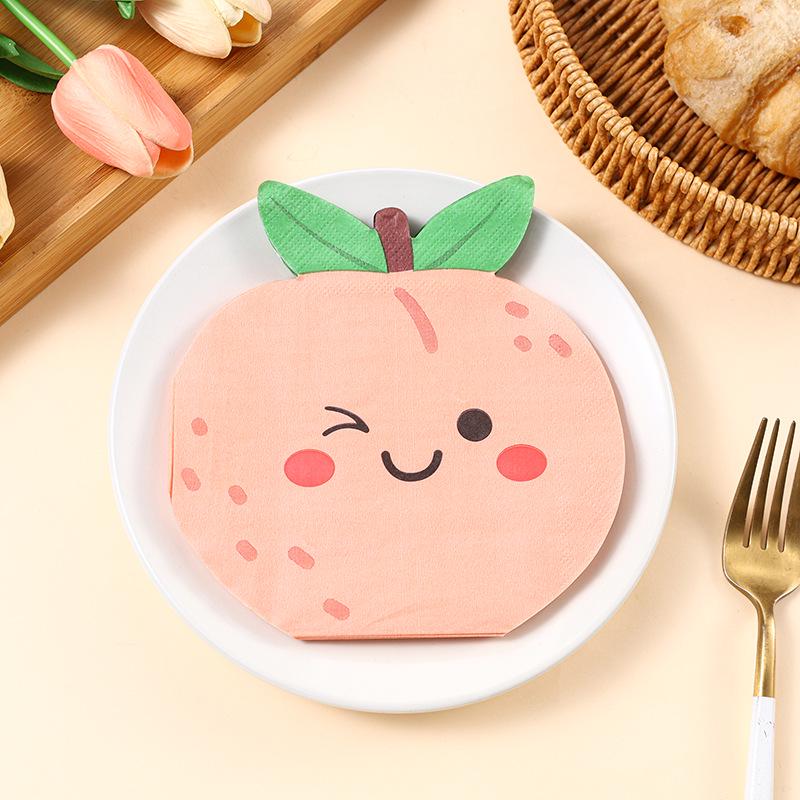 Fruit Series Decorative Disposable Napkin Paper - Western Restaurant & Cafe Printed Design 300 Pack