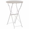 Outdoor Folding Bistro Table Beige Ø 50 X 71 Cm Powder Coated Steel