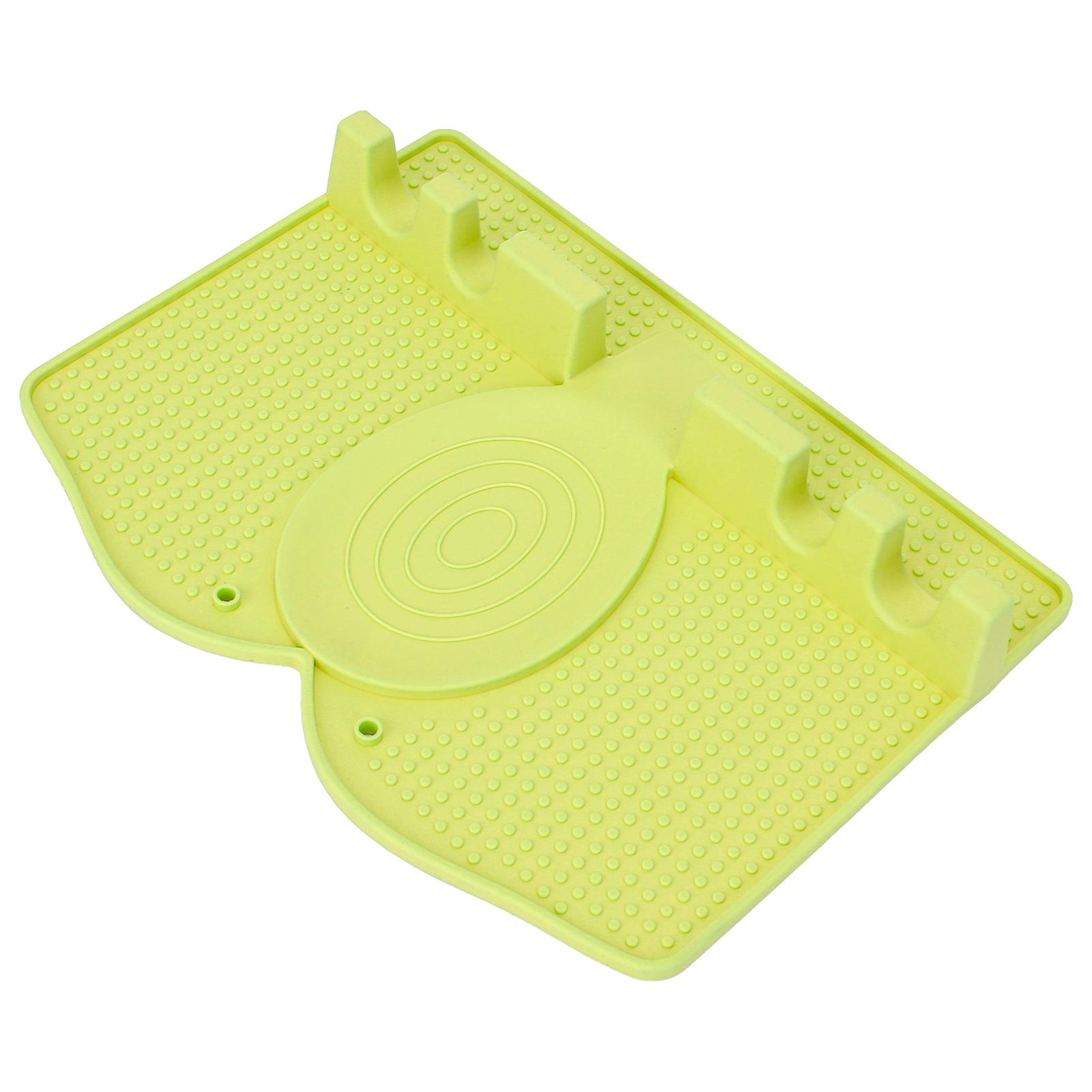 

Silicone Utensil Rest Heat Resistant Non Slip Silicone Utensil Holder with Drip Pad for Kitchen Utensil Spoons Tongs светло-зеленый