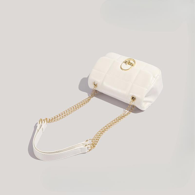 Bag White Chain Small Square Bag Fashion All-in-one Underarm Bag Niche Crossbody Bag Texture Shoulder Bag