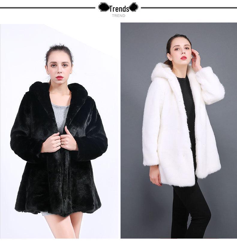 Women's Faux Mink Fur and Leather Long Coat (2021)
