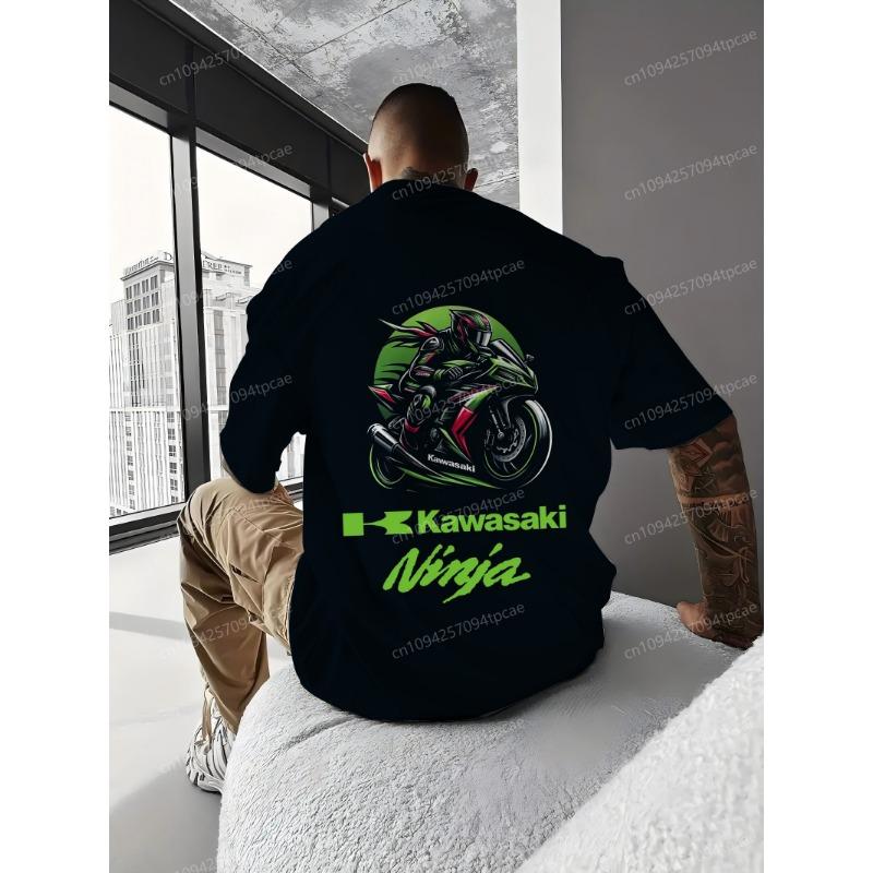 

Логотип Kawasaki 2025 новая футболка мужская мотоциклетная уличная одежда приключения ultimate sports мужской топ высококлассный XL