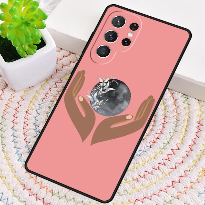 Hand Holding Moon Finger Heart Silicone Phone Case For Samsung Galaxy note 10 pro S26 S25 S24 S23 S22 S21 Plus Ultra Capa Cover