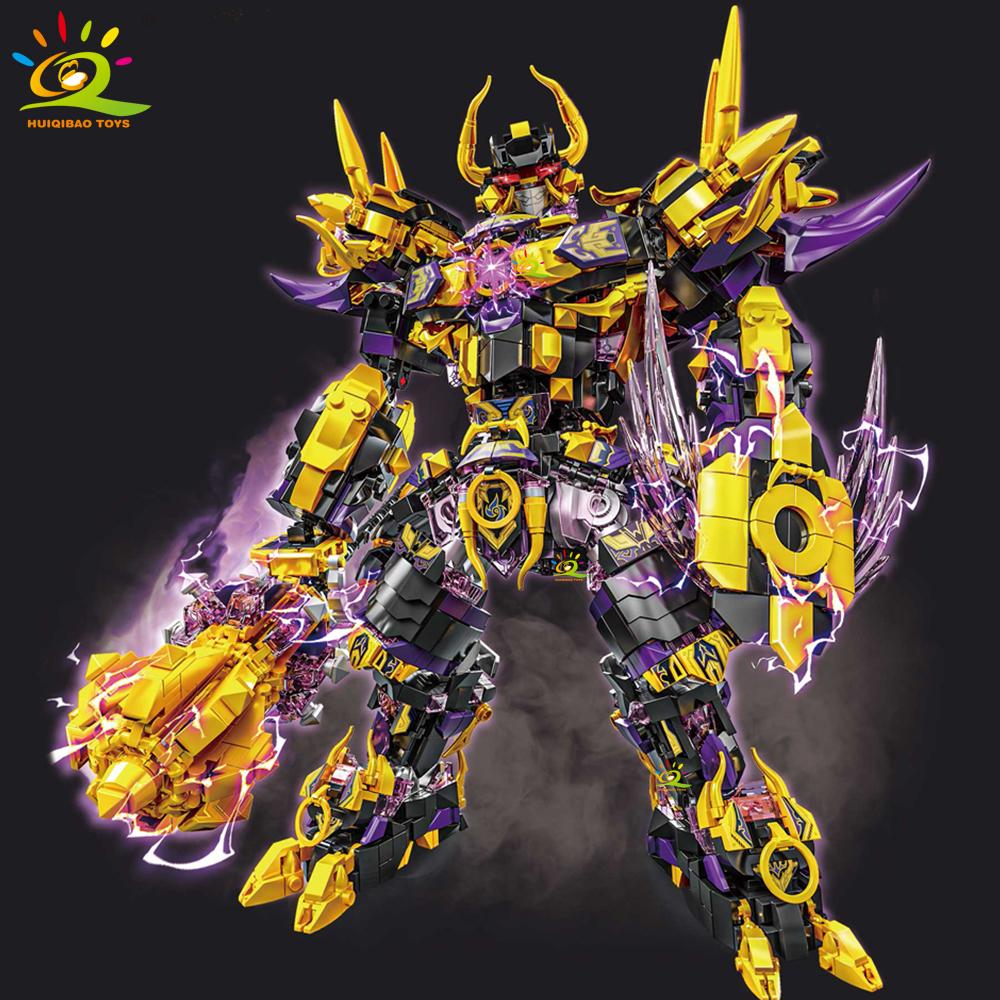 HUIQIBAO SunWuKong Războinic Mech Robot Blocuri de Construcție MOC Chinoiserie Figurina de Acțiune Cărămidă Copii Oraș Construcție Jucărie de Expoziție