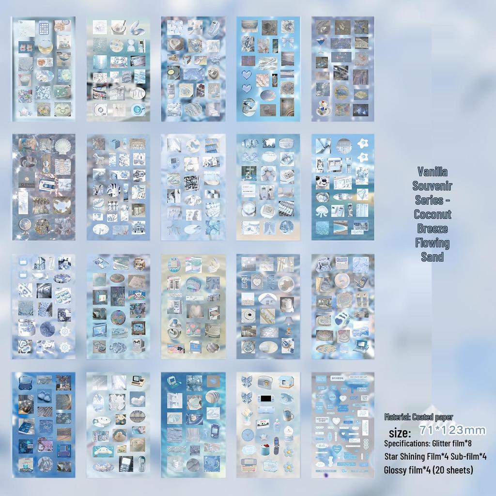 Zaomao Small Nose Gacha Sticker Book: Vanilla Souvenir Series, Die-cut Old-fashioned Food Style Stickers for Journaling