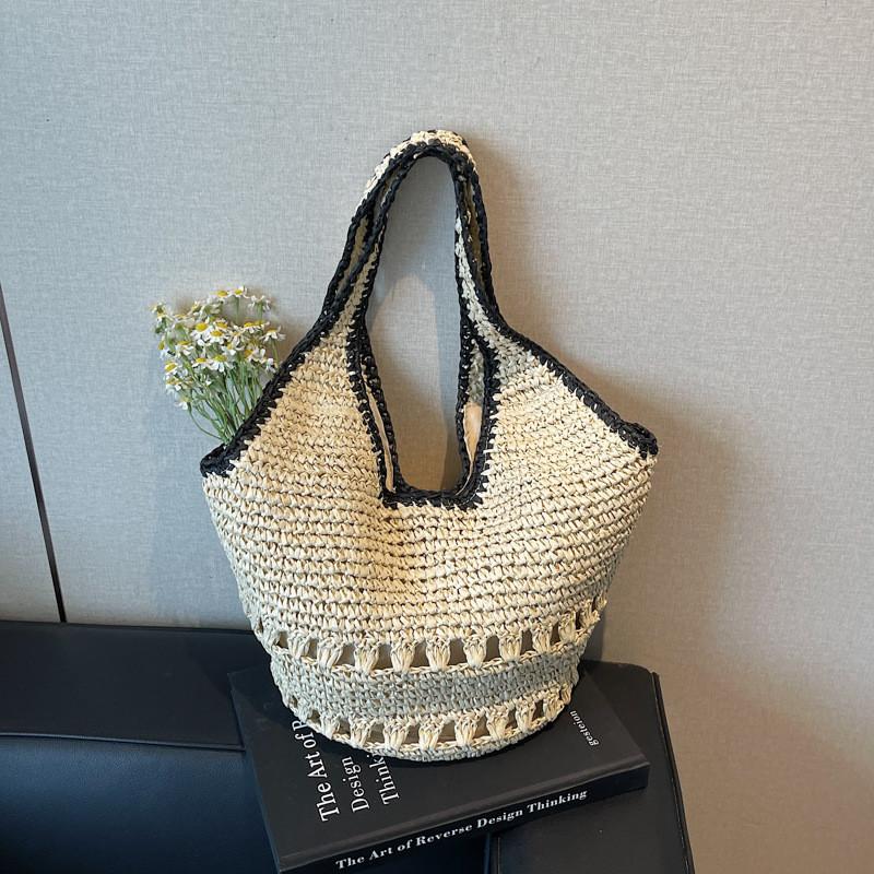 Minimalist Straw With Soft Structure And Dual Shoulder Straps For Travel