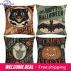 Home Decor Halloween Themed Spooky Decorative Pillow Covers Pattern Cushion Cover Suitable For Sofa Bedroom Car Pillow Cover