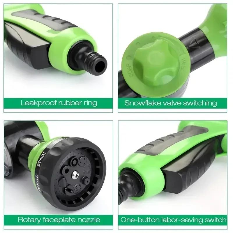 8-Mode High Pressure Hose Nozzle | Lawn/Garden/Car Wash Sprayer | Ergonomic Adjustable Watering Tool