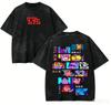 Dandadan Anime Characters Grid Print Tshirt Men Women Black Washed Oversized Cotton Casual Streetwear Tee For Fans Short Sleeve