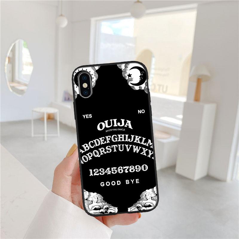 LO93 Witch Divination Tarot Moon Soft Shell Phone Case for iPhone 16 15 14 13 12 Pro Max Plus Mini