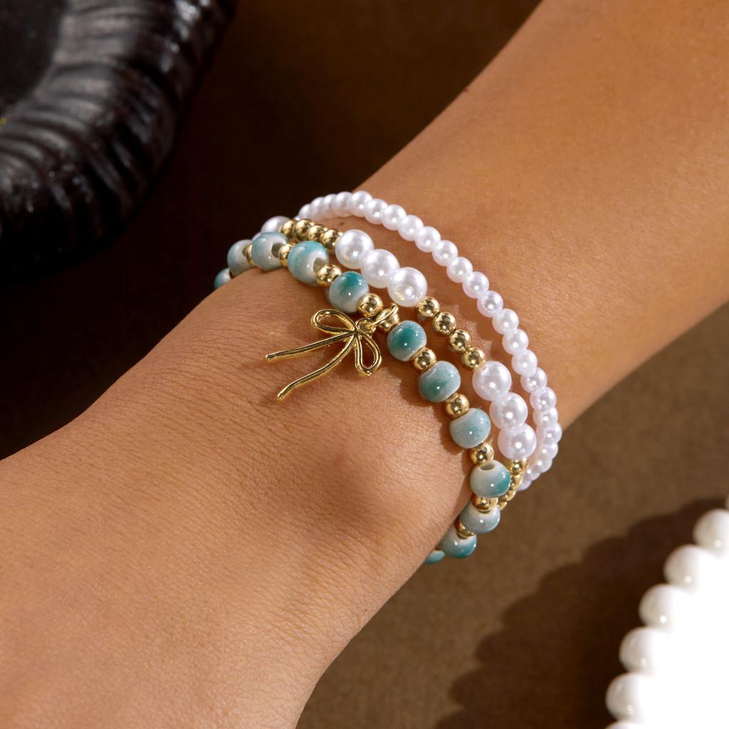 Japanese Pearl Color Glass Bead Bracelet For Women Summer Fashion Jewelry Gift Idea