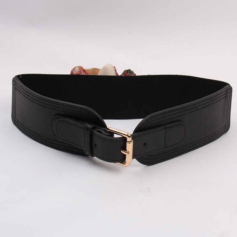 

Простой взрослый обнаженный торс один круг коричневый черный китайский женский четырехсезонный широкий пояс-печать трехмерный эластичный эластичный пояс чёрный