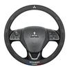 Car Suede 3D Coining Logo Antislip Steering Wheel Cover For Mitsubishi Outlander Pajero Asx Colt Lancer EX Evolution L200 Triton