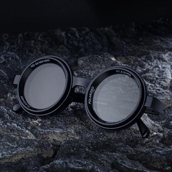 Verstellbare Tönung Sonnenbrille Retro Runde Polarisierte Brille mit ND-Filtergläsern Herren Damen Outdoor Strand Sonnenbrille zum Autofahren Angeln Golf