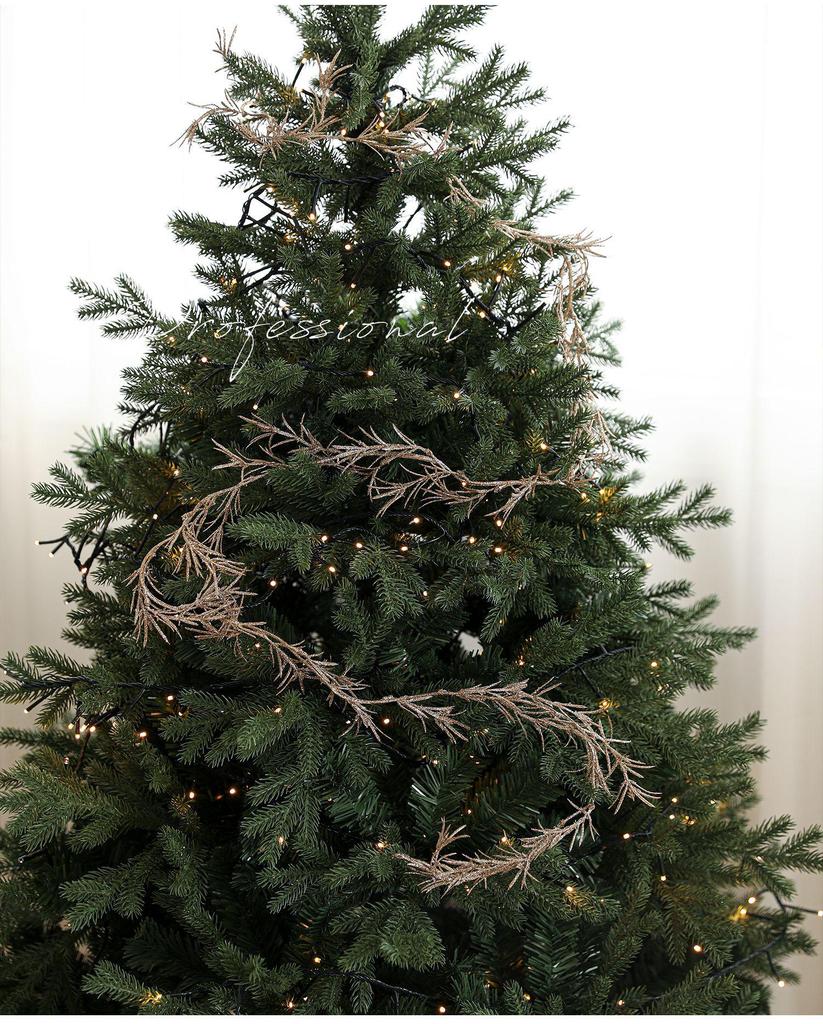 Christmas Vine & Branches: Champagne White & Gold Powder Tree Decor