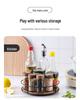 Solid Wood & Steel Rotating Organizer Tray for Spices & Makeup