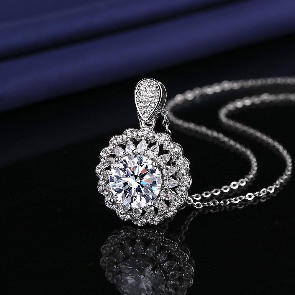 Luxury Five-carat Luxury Studded with Diamond Zircon Necklace Ring Earrings Set Bridal Wedding Accessories