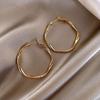 Twisted Textured Large Hoop Earrings Lightweight Metal Circle Hoops with Secure Clasp for Everyday Wear and Special Occasions