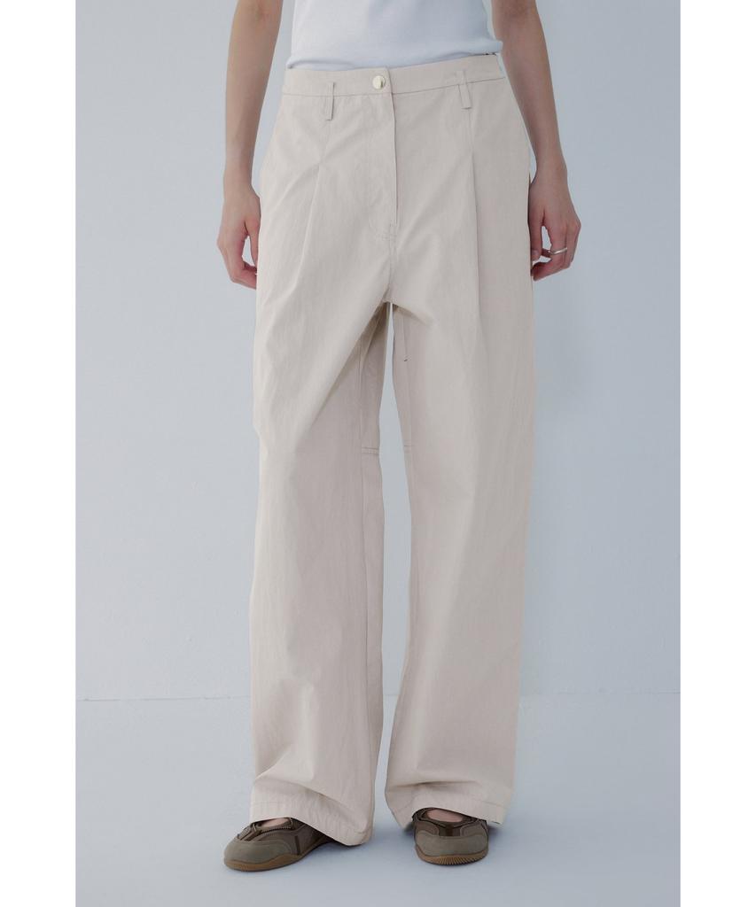 Bobeu One-Tuck Pleated Wide Chino Pants_Ecru 7156230001