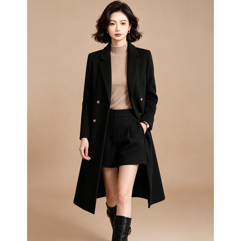 Women's Double-Breasted Lapel Long Coat